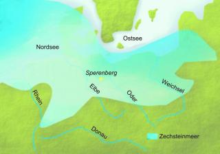 Darstellung Lage des Zechsteinmeeres